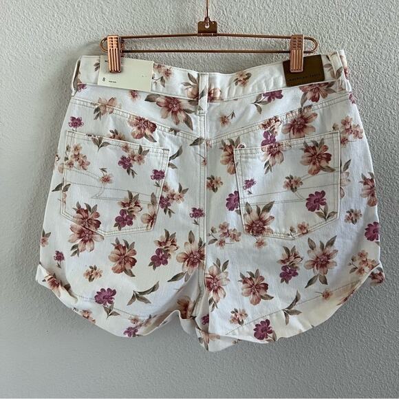 NWT American Eagle Floral Mom Short Cream Pink Boho Romantic 8 - Picture 2 of 8